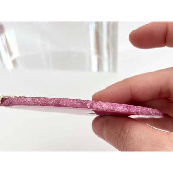 Pink Agate Sliced Geode Crystal Freeform Shaped Large Gold T Vintage Pendant - Picture 12 of 13